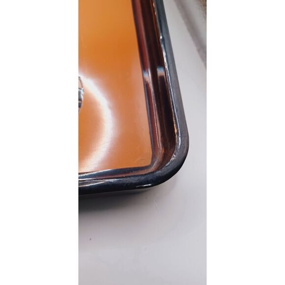 Japanese Lacquerware Urushi Lacquer Embossed Gold Accents Tea Tray w Makers Mark - Picture 16 of 16